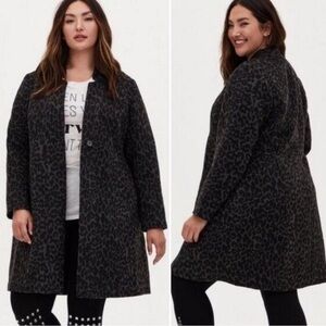 Torrid Size 3 Animal Print Leopard Print Coal Wool Blend